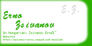 erno zsivanov business card